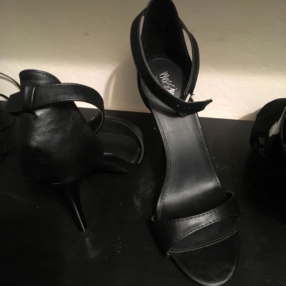 Black strapped heels